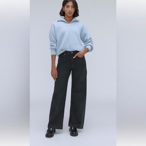 Everlane Dark Blue Wide-Leg Baggy Jeans High Rise